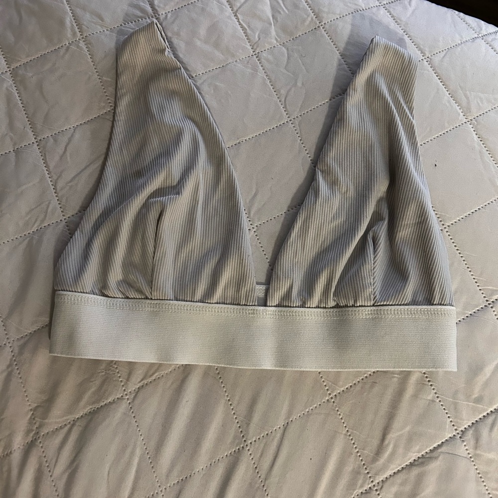 SHEIN Light Gray Ribbed Bralette